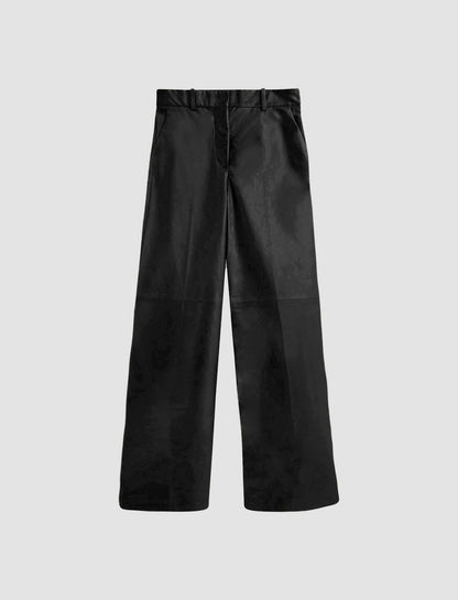 JOSEPH Fashion Women Alana Nappa Leather Trousers Black