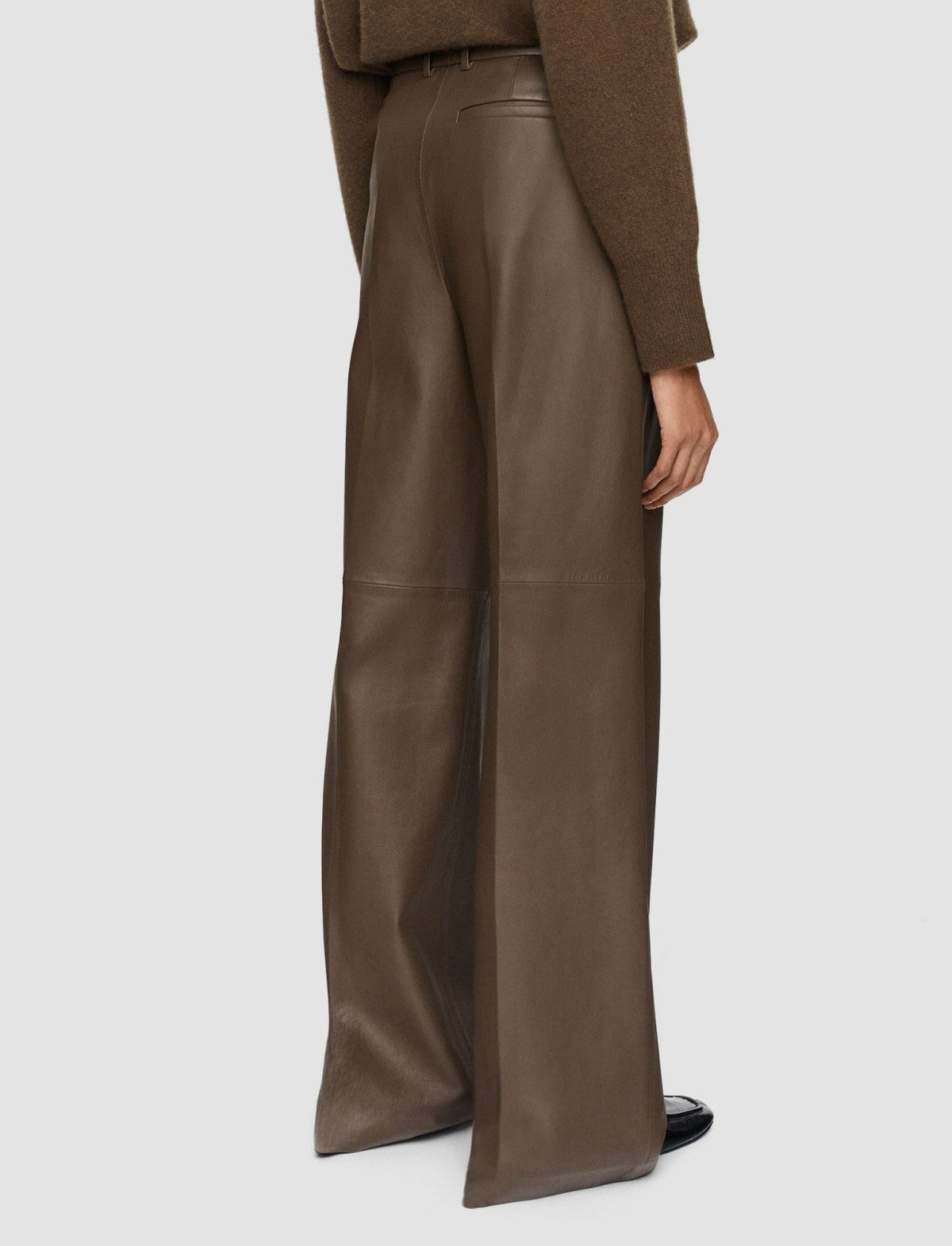 JOSEPH Fashion Women Alana Nappa Leather Trousers Arabica