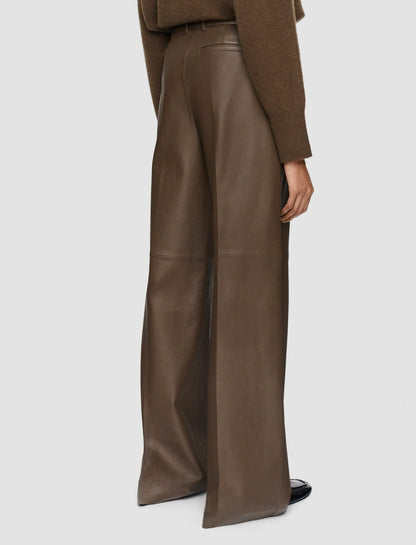 JOSEPH Fashion Women Alana Nappa Leather Trousers Arabica