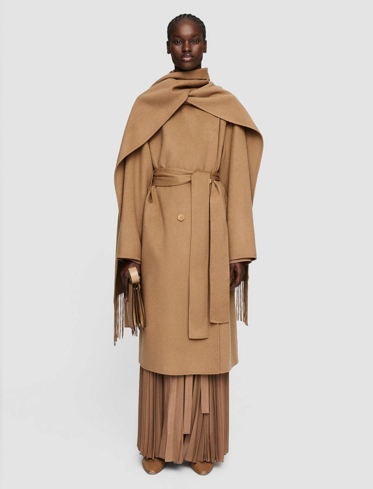 JOSEPH Fashion Women Light Double Face Lepage Scarf Coat Oak
