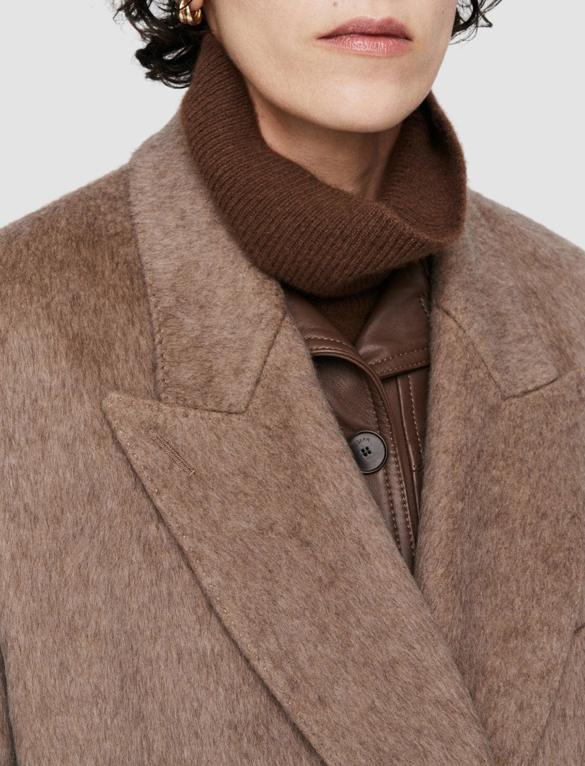 JOSEPH Fashion Women Yak Wool Lilas Coat Oak