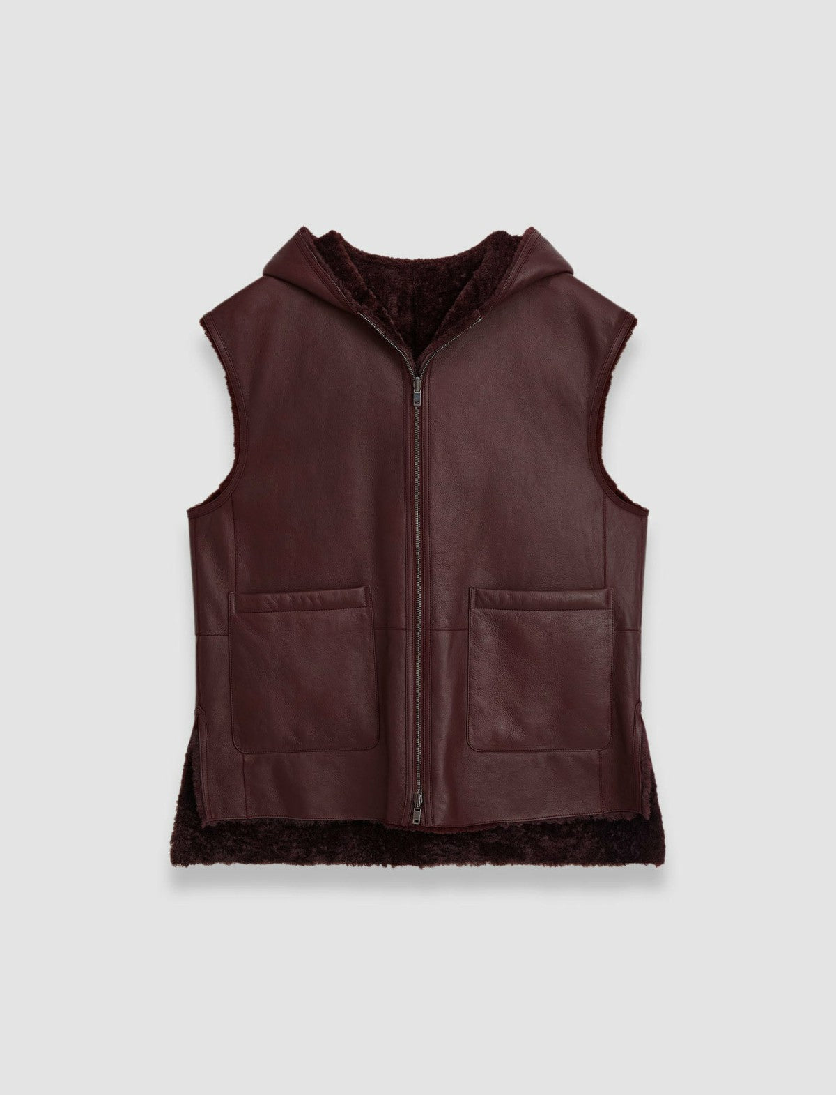 JOSEPH Fashion Women Dantec Reversible Shearling Gilet Merlot