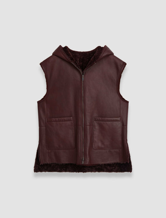 JOSEPH Fashion Women Dantec Reversible Shearling Gilet Merlot