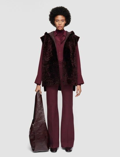 JOSEPH Fashion Women Dantec Reversible Shearling Gilet Merlot