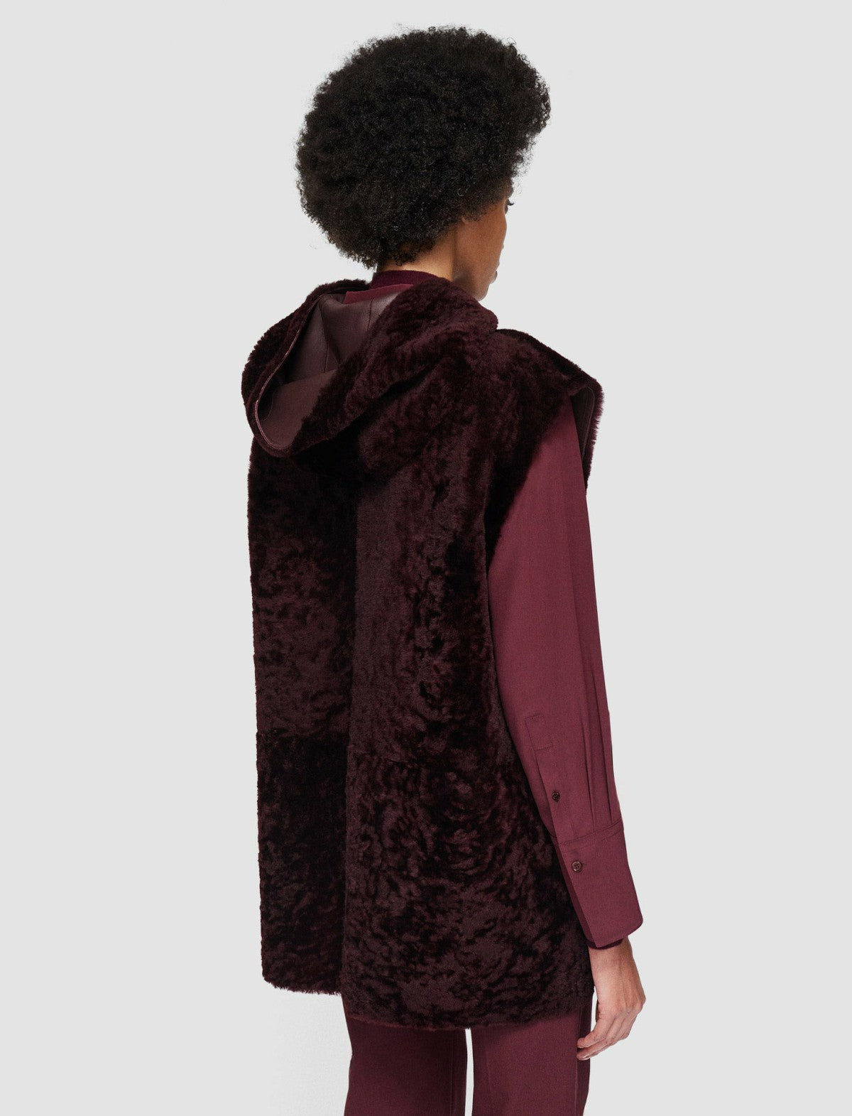 JOSEPH Fashion Women Dantec Reversible Shearling Gilet Merlot