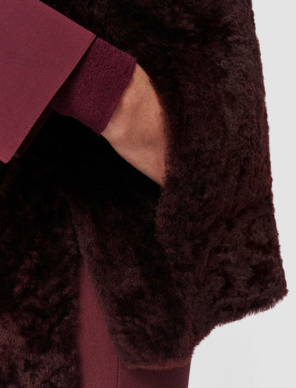 JOSEPH Fashion Women Dantec Reversible Shearling Gilet Merlot