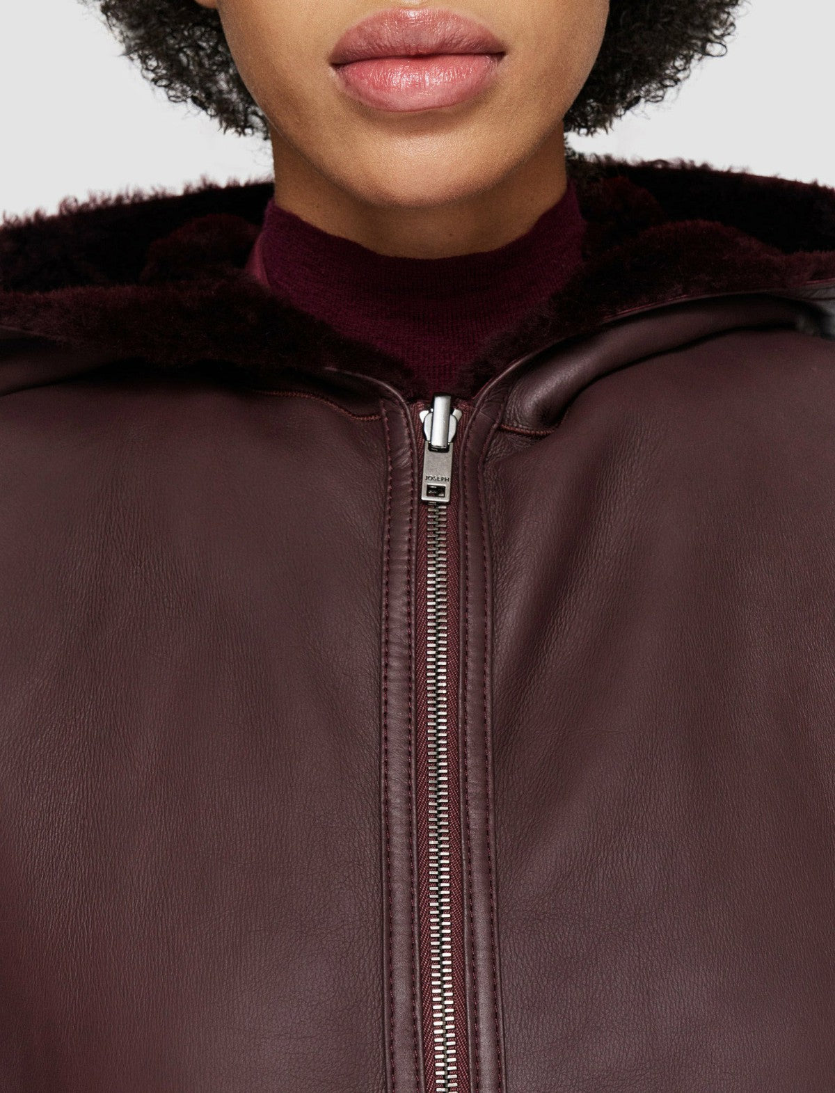 JOSEPH Fashion Women Dantec Reversible Shearling Gilet Merlot