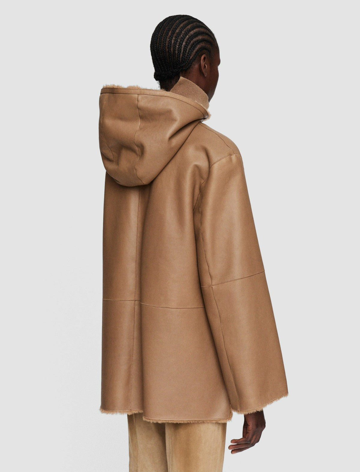 JOSEPH Fashion Women Cosser Reversible Shearling Coat Oak