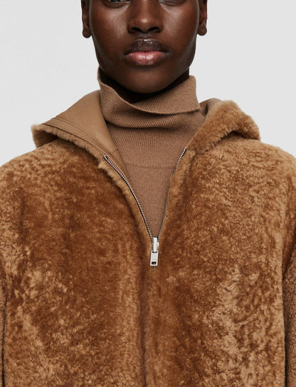 JOSEPH Fashion Women Cosser Reversible Shearling Coat Oak