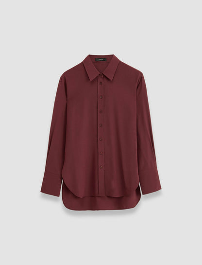 JOSEPH Fashion Women Joe Silk Crepe de Chine Blouse Merlot