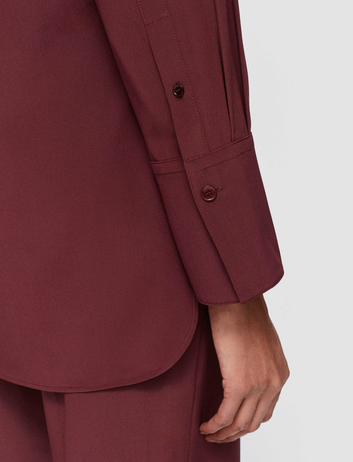 JOSEPH Fashion Women Joe Silk Crepe de Chine Blouse Merlot