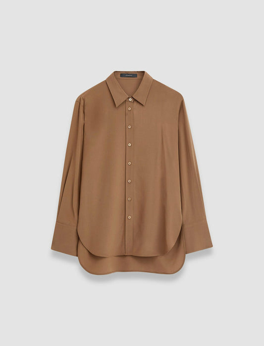JOSEPH Fashion Women Joe Silk Crepe de Chine Blouse Arabica