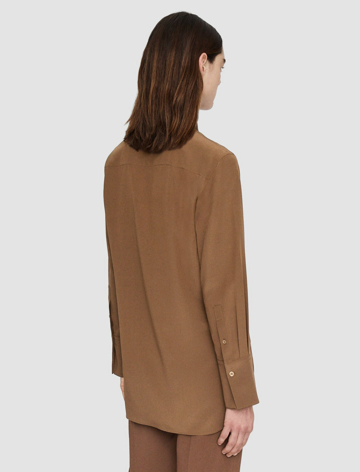 JOSEPH Fashion Women Joe Silk Crepe de Chine Blouse Arabica