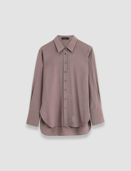 JOSEPH Fashion Women Joe Silk Crepe de Chine Blouse Carob