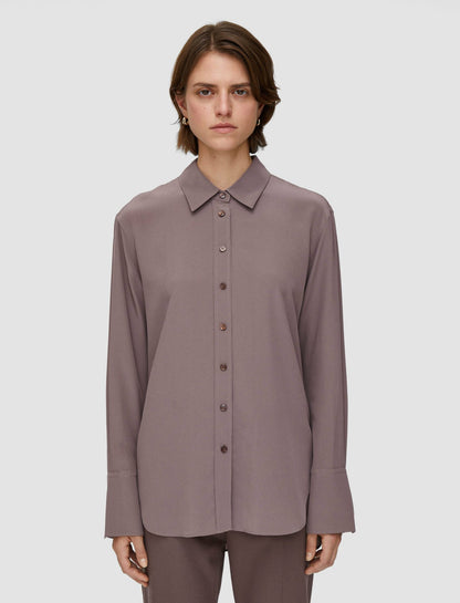 JOSEPH Fashion Women Joe Silk Crepe de Chine Blouse Carob