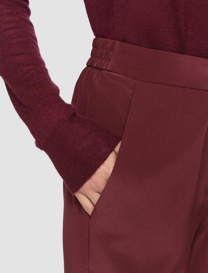 JOSEPH Fashion Women Silk Crepe de Chine Tova Trousers Merlot