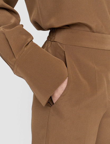 JOSEPH Fashion Women Silk Crepe de Chine Tova Trousers Arabica
