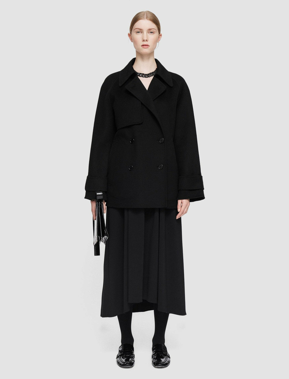 JOSEPH Fashion Women Double Face Cashmere Marne Coat Black
