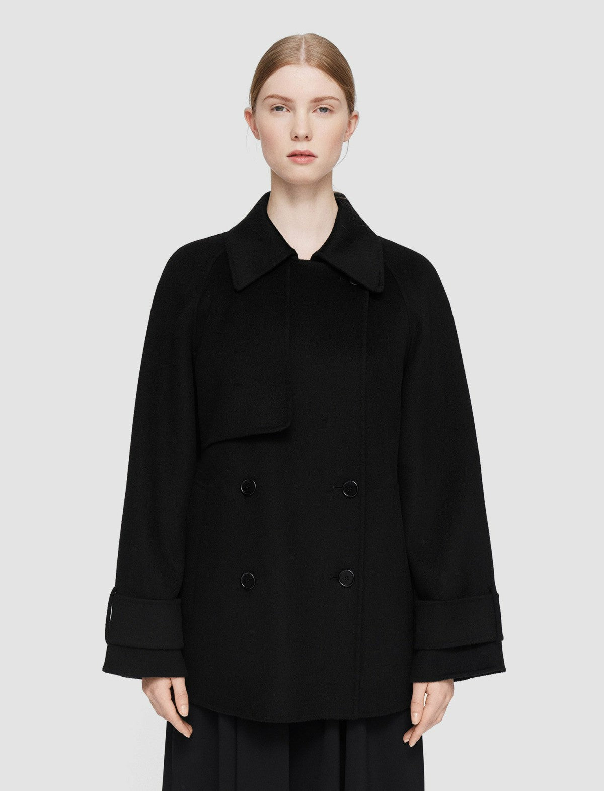 JOSEPH Fashion Women Double Face Cashmere Marne Coat Black