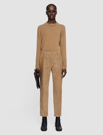JOSEPH Fashion Women Coleman Leather Stretch Trousers Oak
