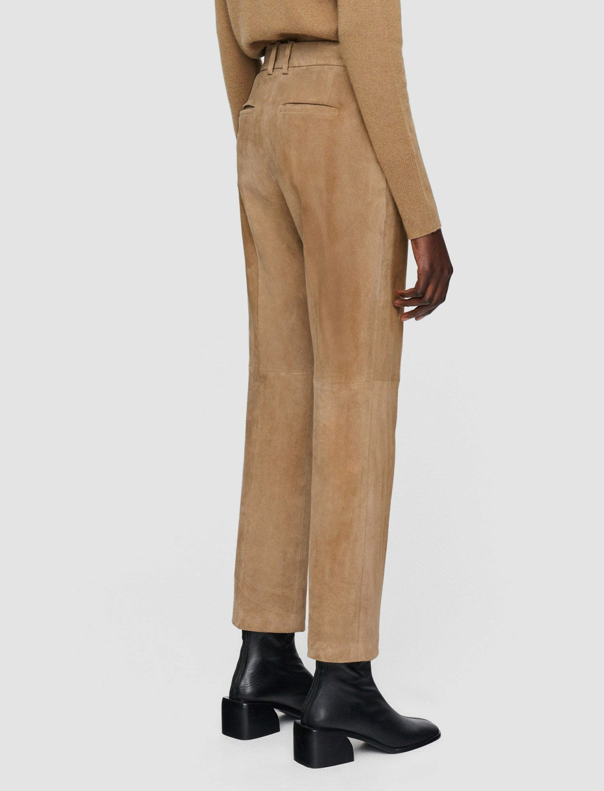 JOSEPH Fashion Women Coleman Leather Stretch Trousers Oak
