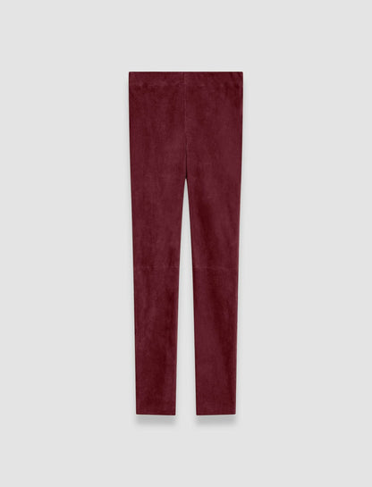 JOSEPH Fashion Women Suede Stretch Leggings Merlot