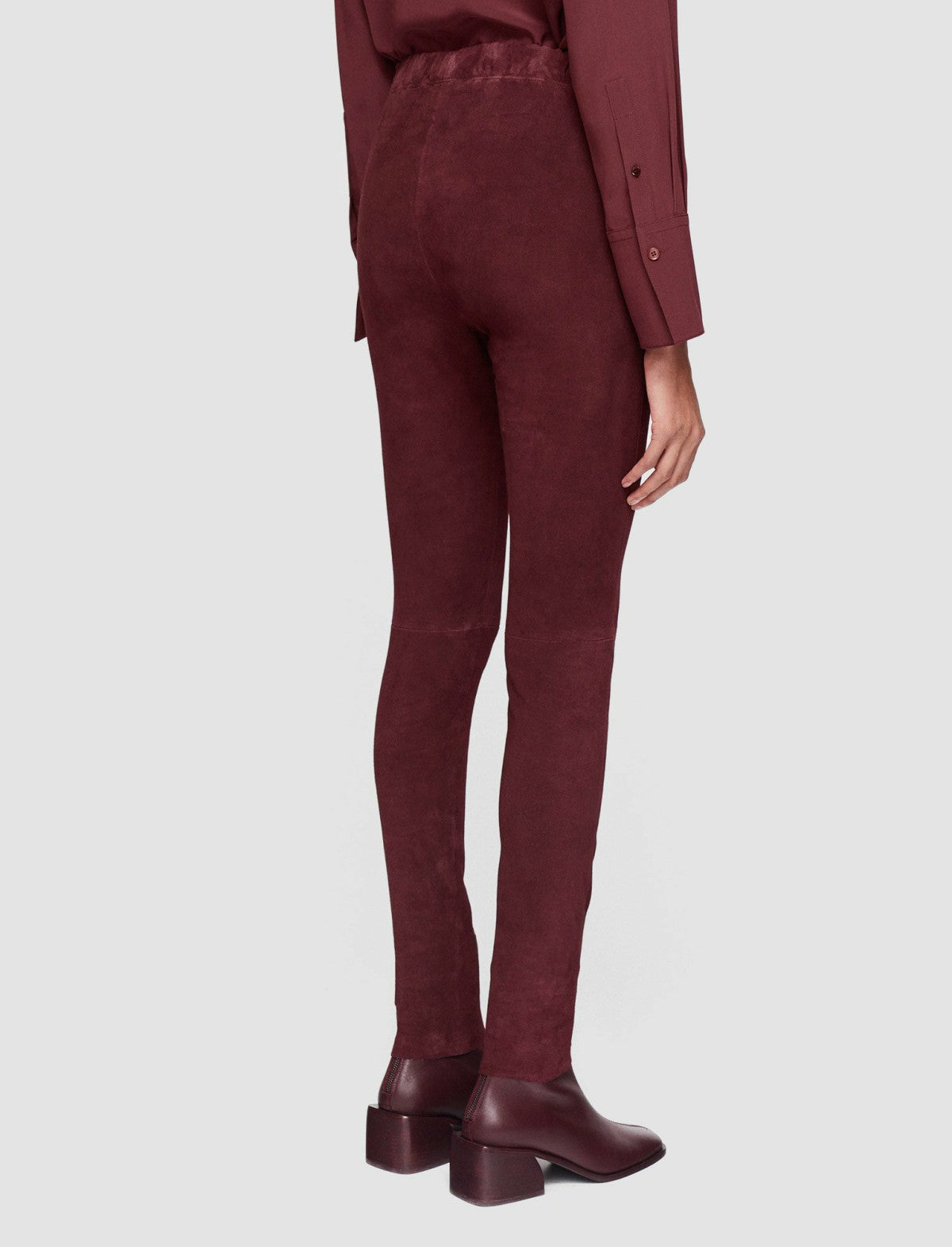 JOSEPH Fashion Women Suede Stretch Leggings Merlot