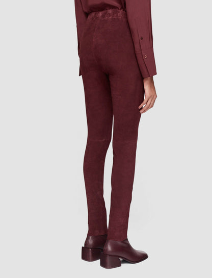 JOSEPH Fashion Women Suede Stretch Leggings Merlot