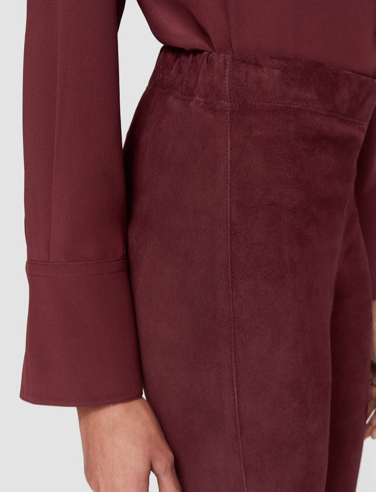 JOSEPH Fashion Women Suede Stretch Leggings Merlot