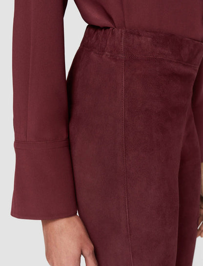 JOSEPH Fashion Women Suede Stretch Leggings Merlot