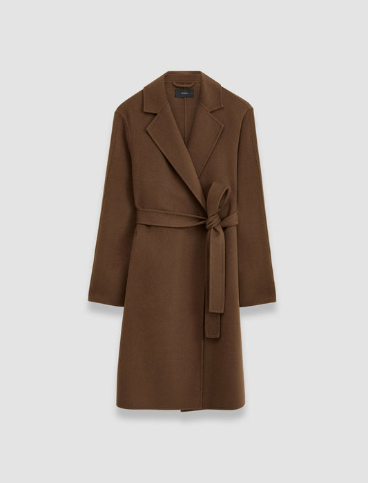 JOSEPH Fashion Women Double Face Cashmere Cenda Long Coat Arabica