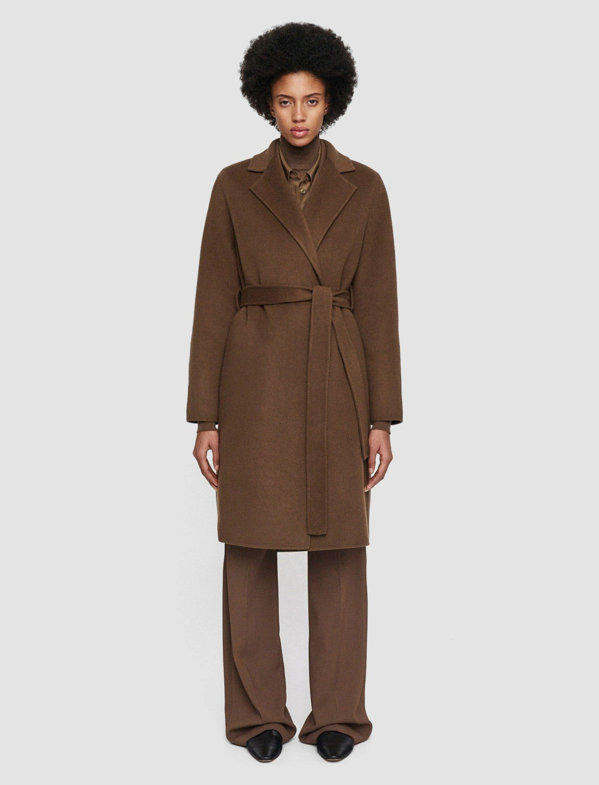 JOSEPH Fashion Women Double Face Cashmere Cenda Long Coat Arabica
