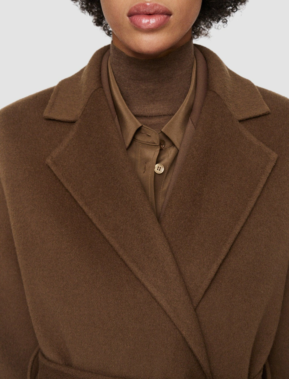 JOSEPH Fashion Women Double Face Cashmere Cenda Long Coat Arabica