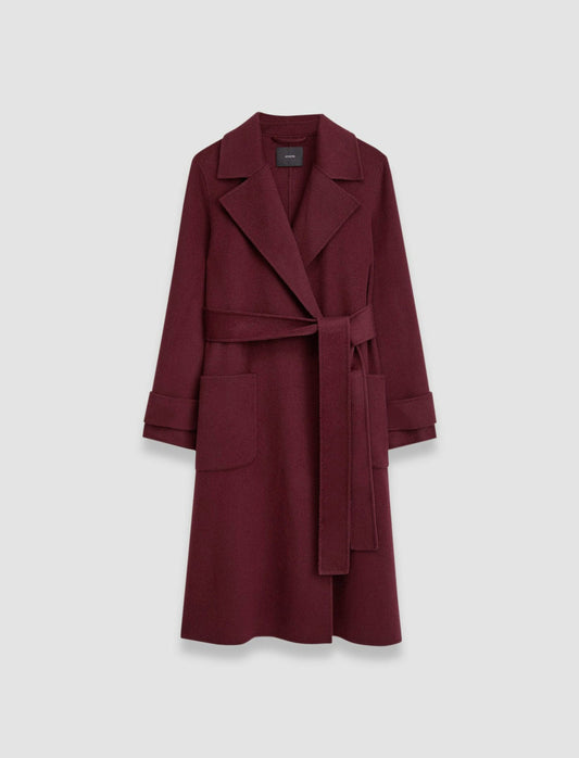JOSEPH Fashion Women Arline Double Face Cashmere Coat Merlot