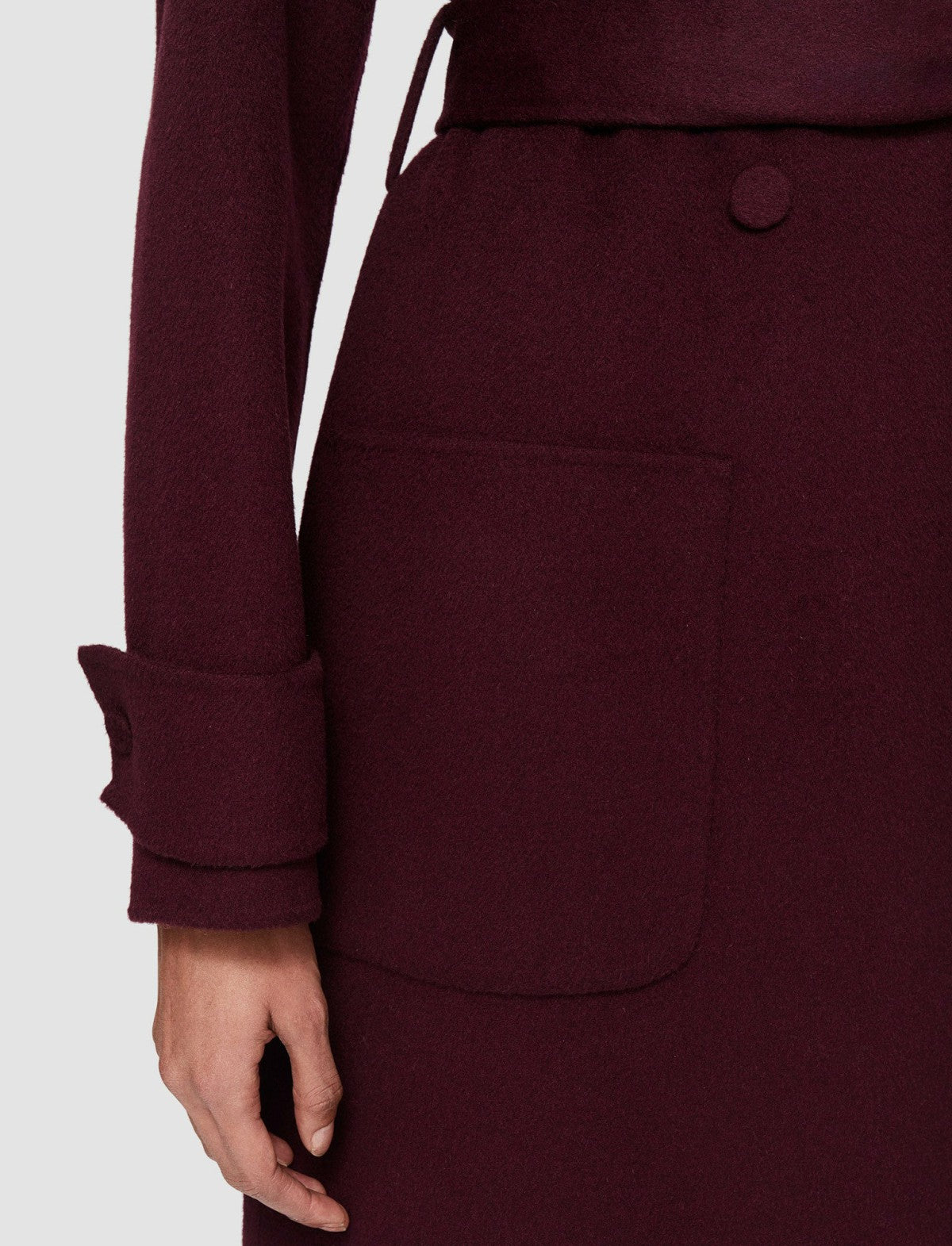 JOSEPH Fashion Women Arline Double Face Cashmere Coat Merlot