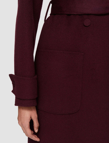 JOSEPH Fashion Women Arline Double Face Cashmere Coat Merlot