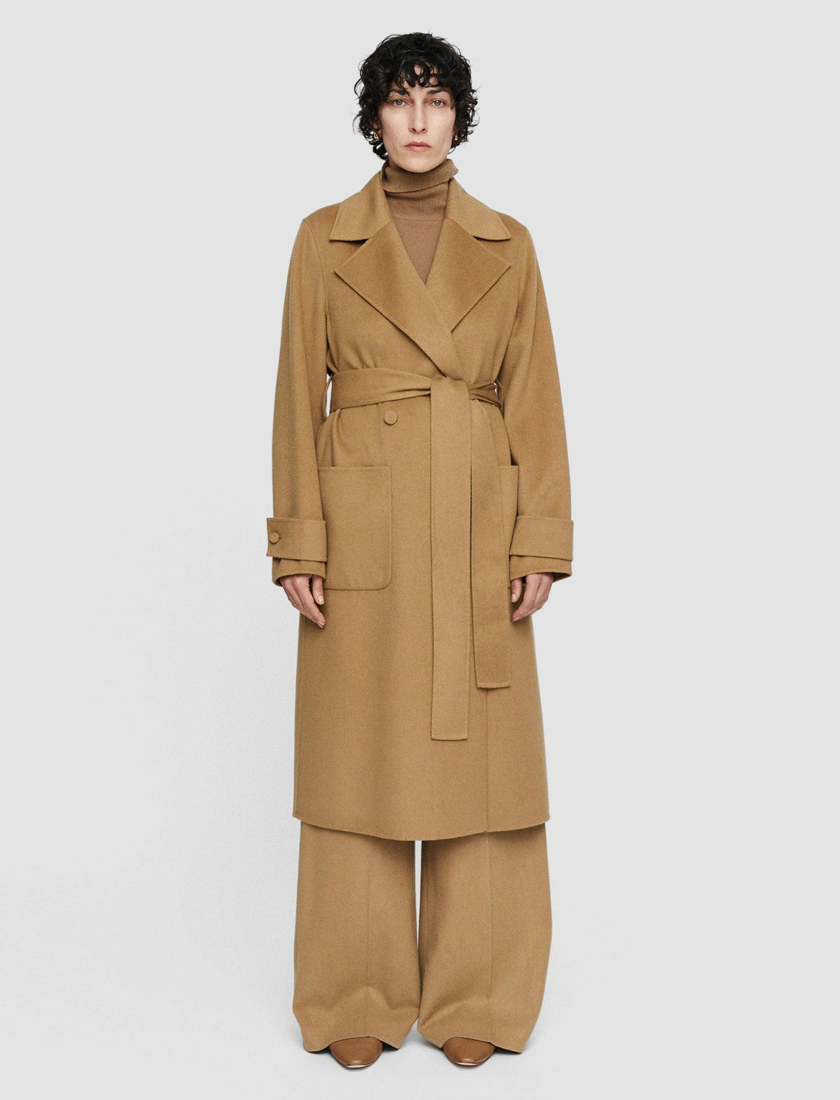 JOSEPH Fashion Women Arline Double Face Cashmere Coat Oak