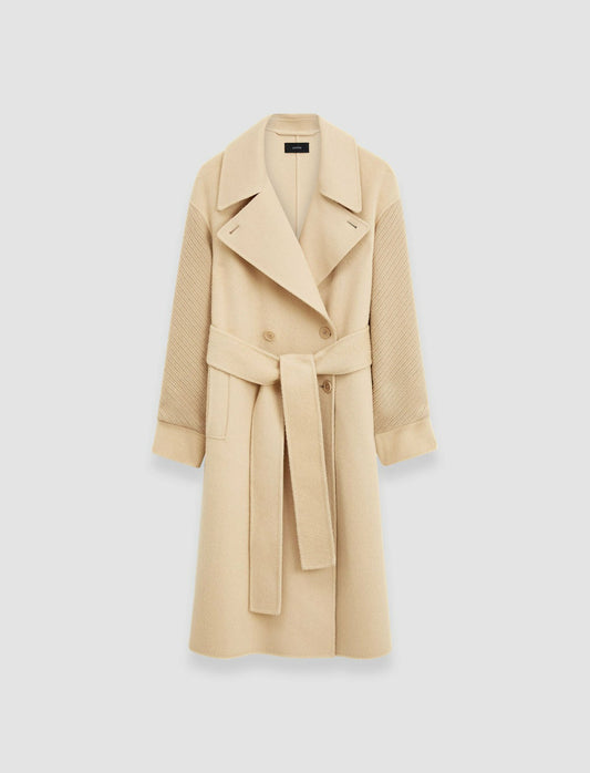 JOSEPH Fashion Women Double Face Yak Blend Thomas Coat Champagne