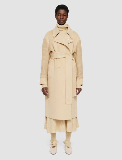 JOSEPH Fashion Women Double Face Yak Blend Thomas Coat Champagne