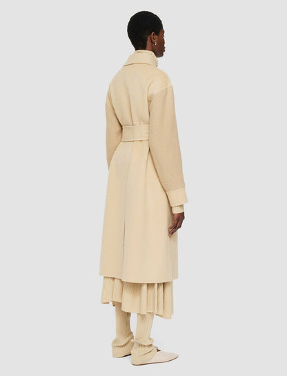 JOSEPH Fashion Women Double Face Yak Blend Thomas Coat Champagne