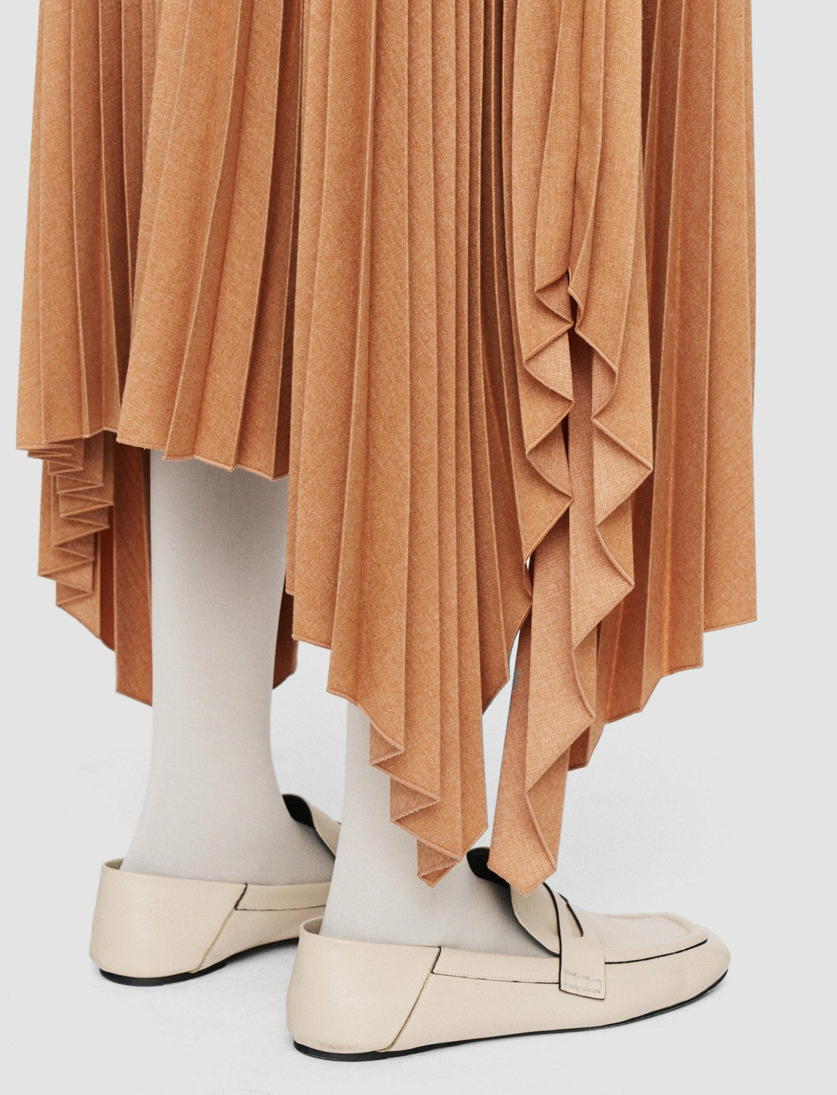 JOSEPH Fashion Women Pleated Flannel Ade Skirt Coral Melange