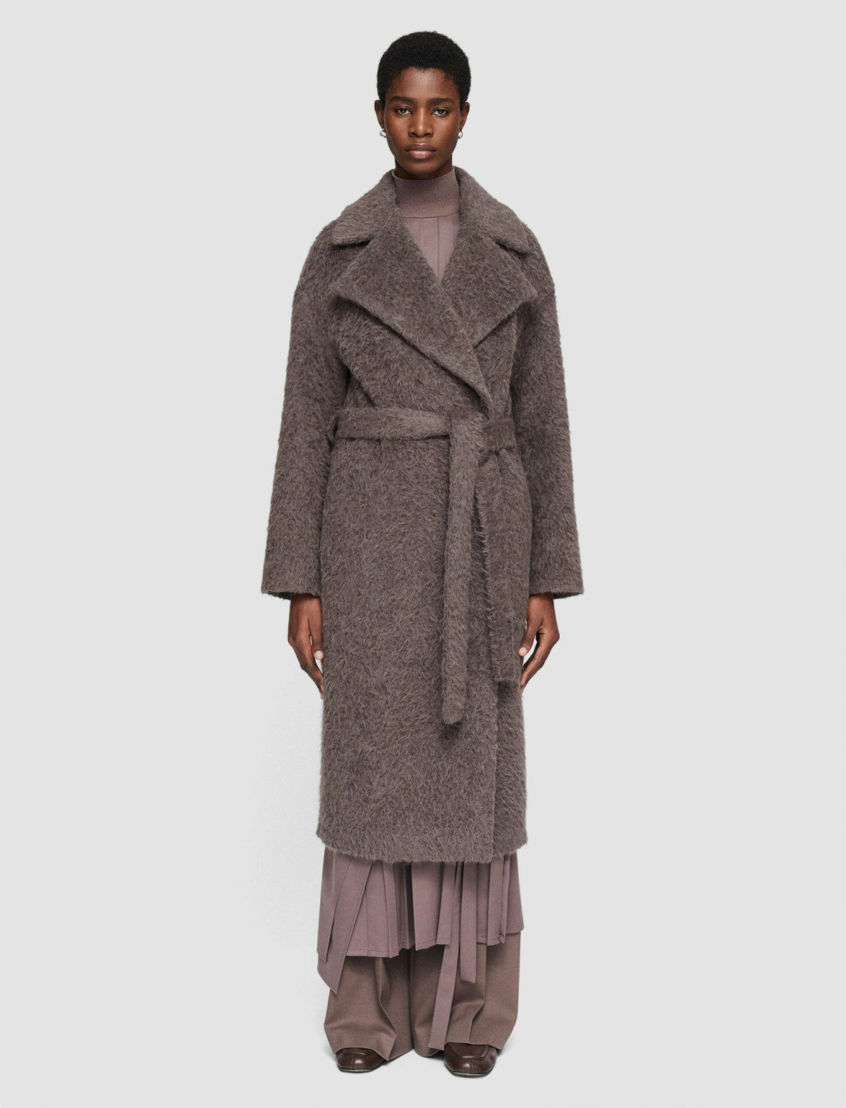 JOSEPH Fashion Women Alpaca Blanket Chalon Coat Carob