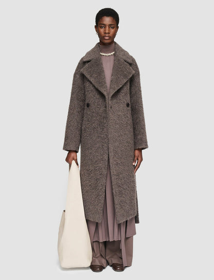 JOSEPH Fashion Women Alpaca Blanket Chalon Coat Carob