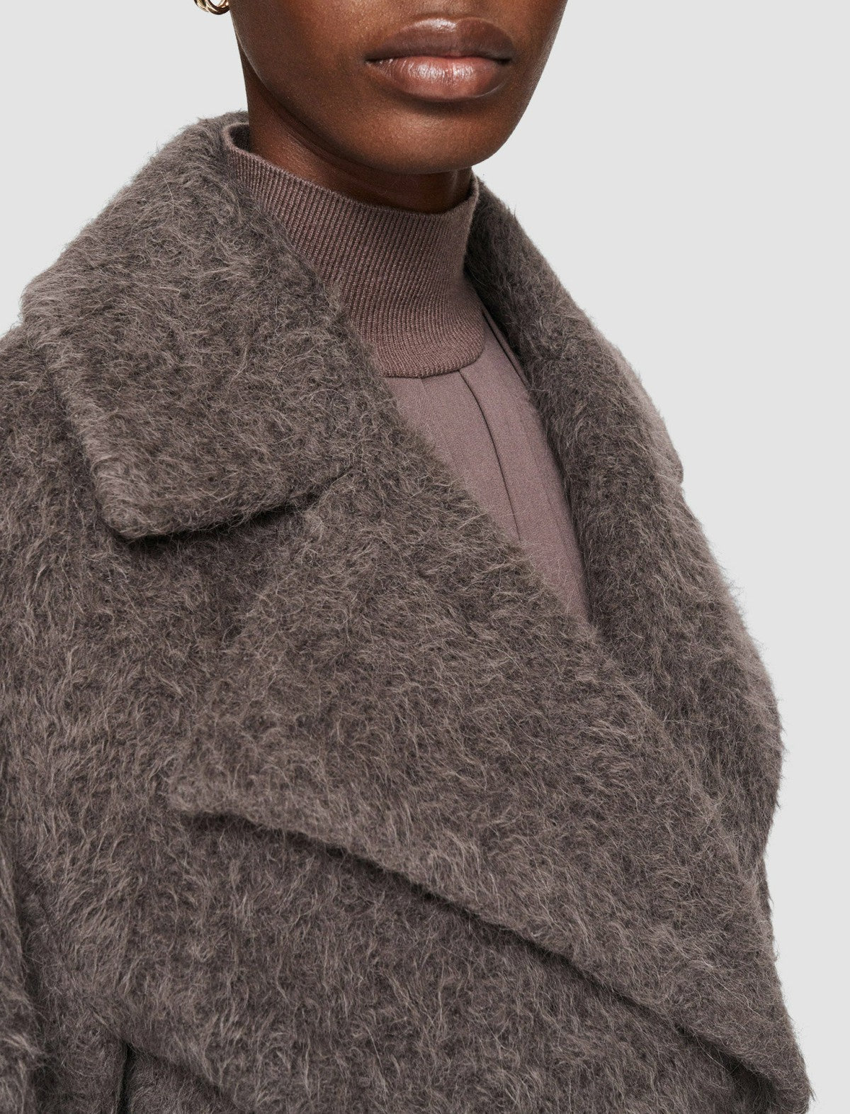 JOSEPH Fashion Women Alpaca Blanket Chalon Coat Carob