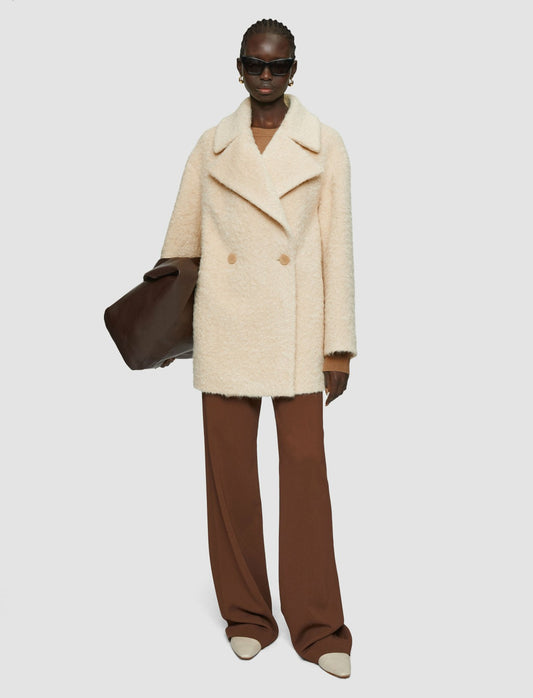JOSEPH Fashion Women Alpaca Blanket Marin Coat Champagne