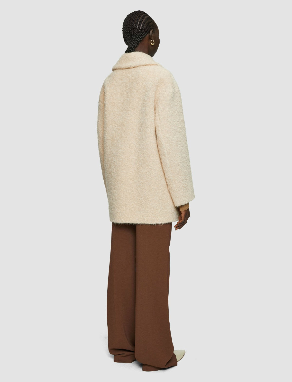 JOSEPH Fashion Women Alpaca Blanket Marin Coat Champagne