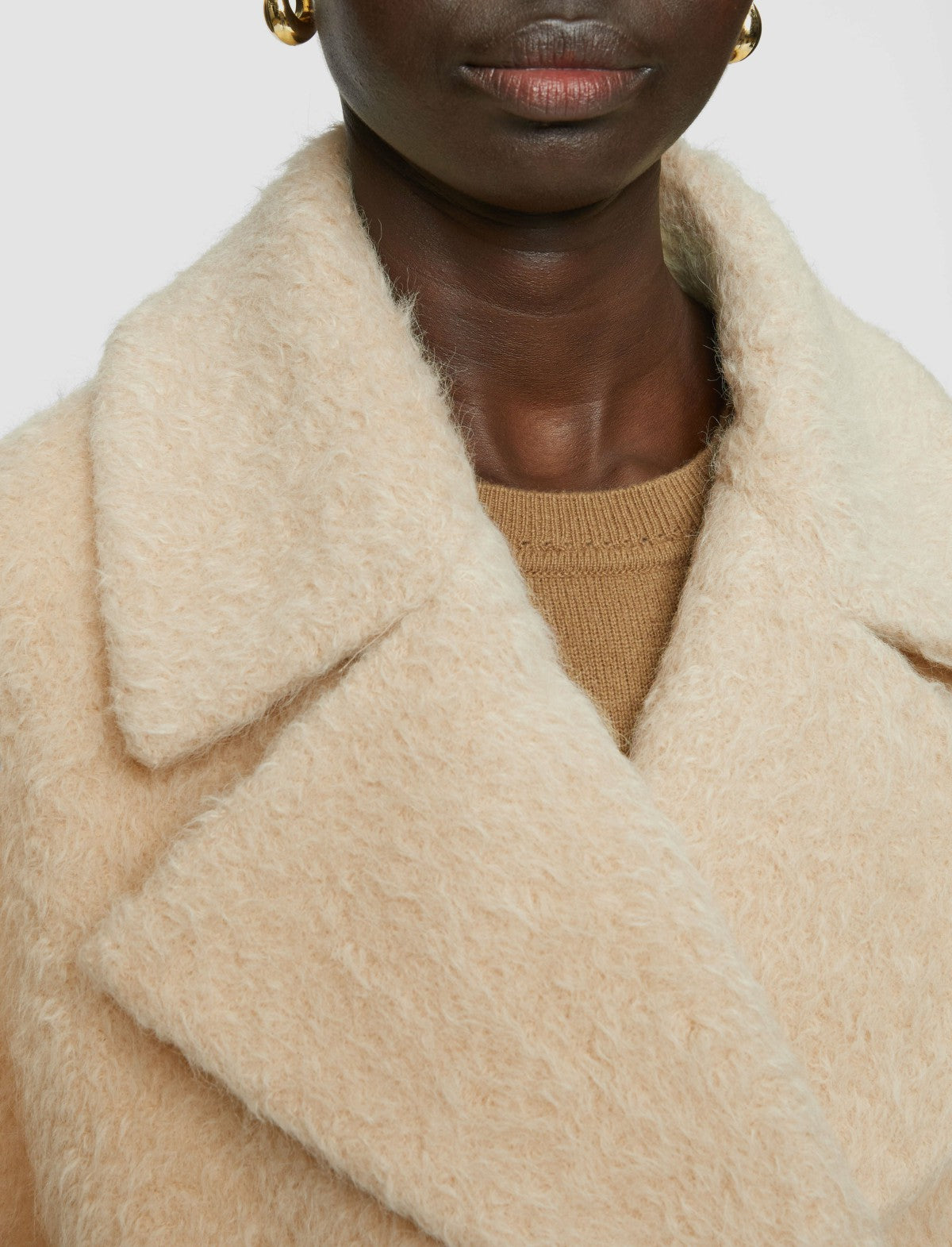 JOSEPH Fashion Women Alpaca Blanket Marin Coat Champagne