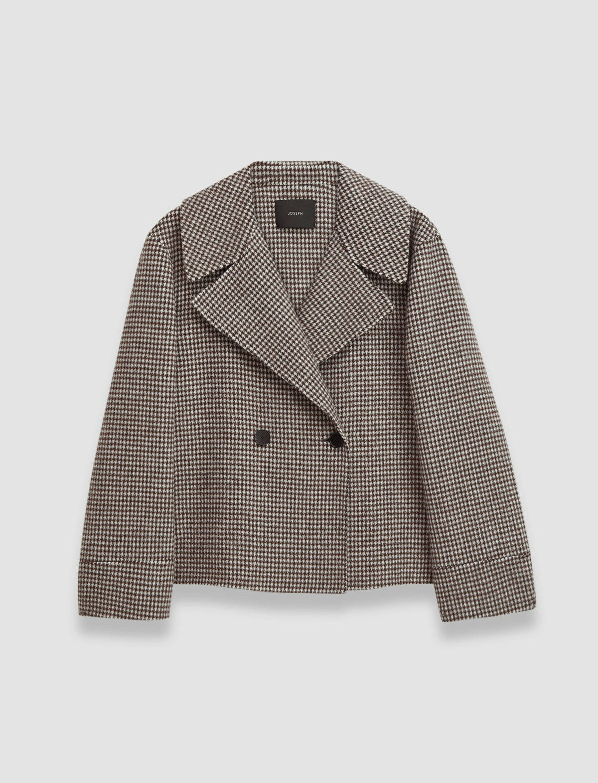 JOSEPH Fashion Women Double Face Cashmere Dogtooth Rollet Jacket Arabica Combo