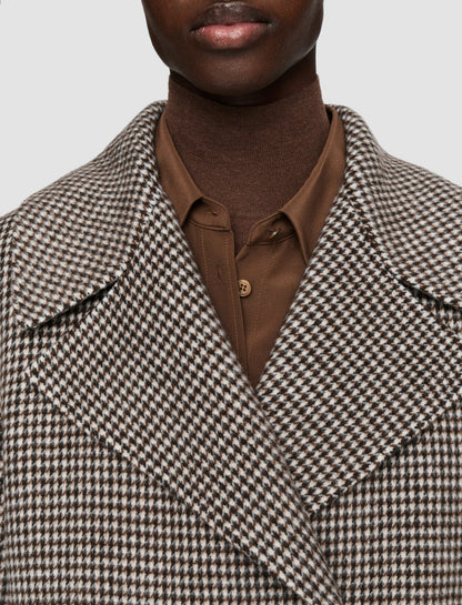 JOSEPH Fashion Women Double Face Cashmere Dogtooth Rollet Jacket Arabica Combo