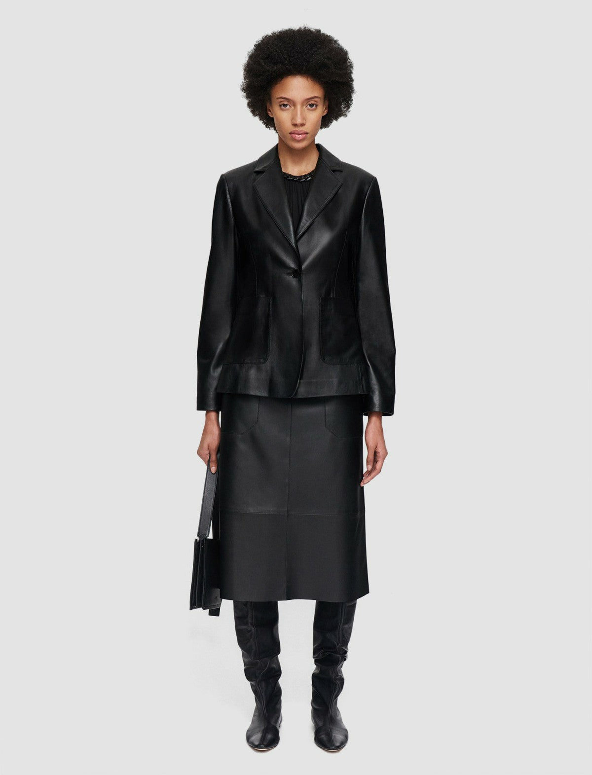 JOSEPH Fashion Women Glenview Nappa Leather Jacket Black